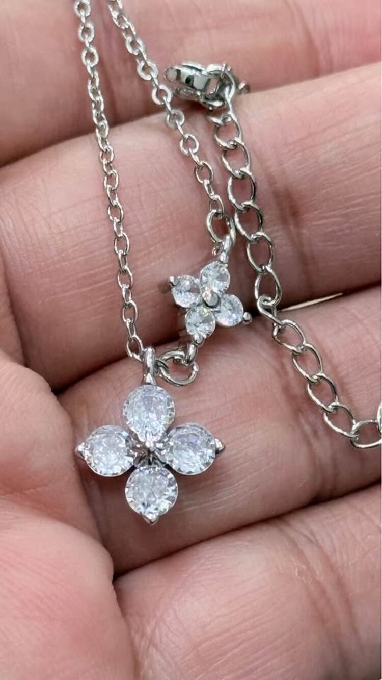 Silver Tone High-Quality CZ Floral Adjustable Bracelet